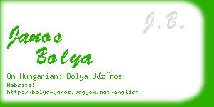 janos bolya business card